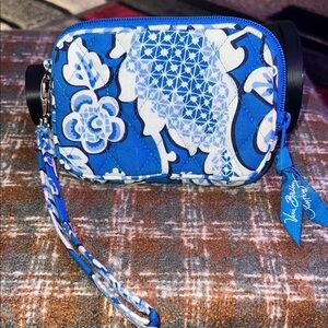 Vera Bradley Blue and White Patterned Wristlet
